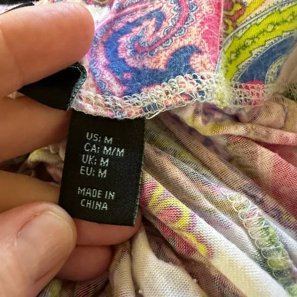 Cynthia Rowley colorful bright paisley print pajama pants medium - Picture 6 of 6